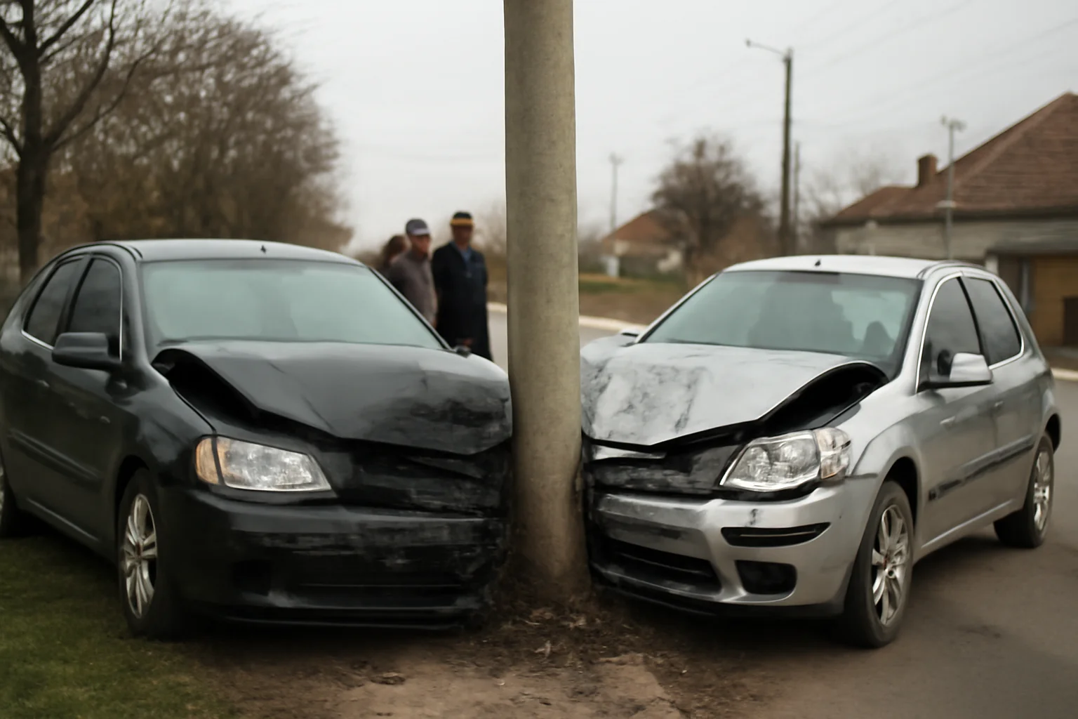 Accident rutier la Pâncota, patru răniți după ce două mașini au lovit un stâlp de beton în județul Arad