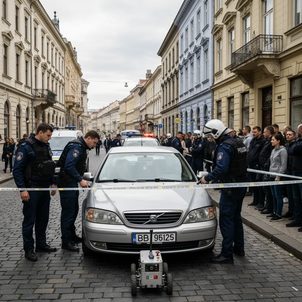 Alertă de posibil dispozitiv periculos la un autoturism din centrul Aradului, verificată de pirotehniști