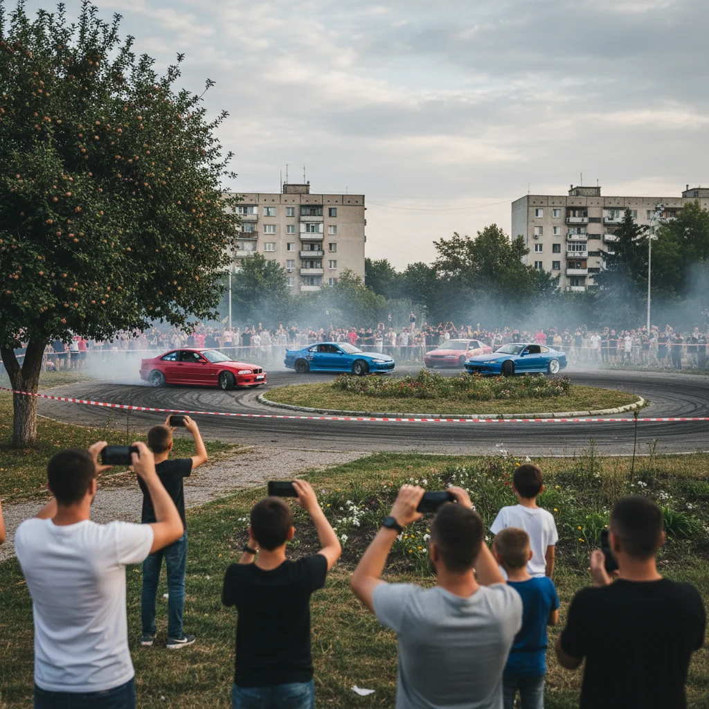 Arad: Parcul de pe strada Mărului, afectat de drifturi și zgomot produs de mașini