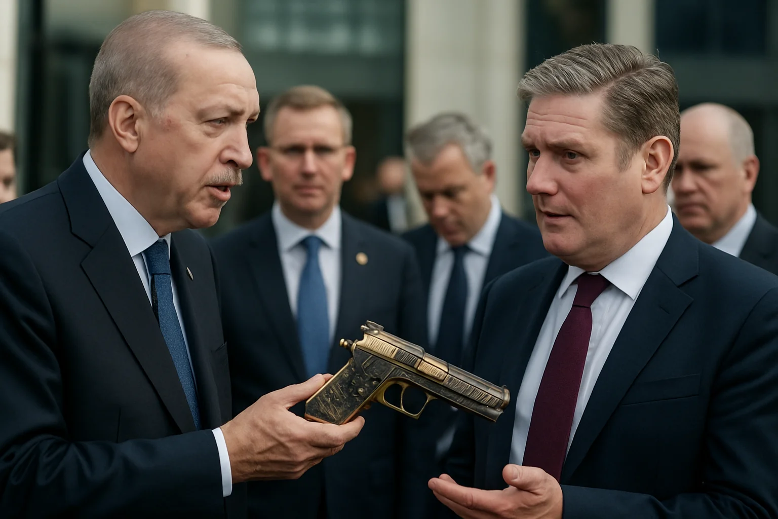 Cadouri controversate la summitul NATO: Pistoale de la Erdogan