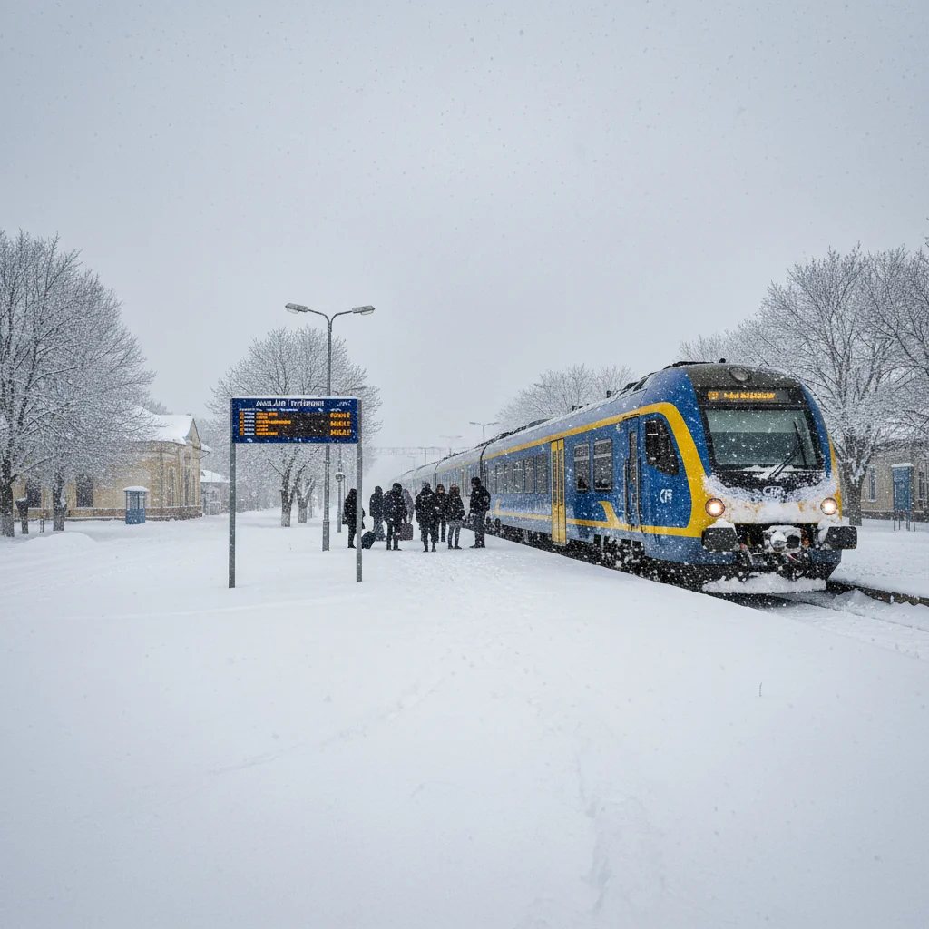 Circulație feroviară afectată la Arad: CFR Călători anulează mai multe trenuri din cauza ninsorilor