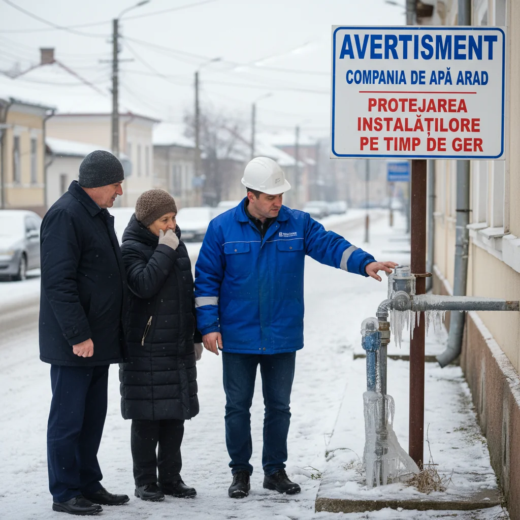 Compania de Apă Arad avertizează asupra protejării instalațiilor în perioadele de ger
