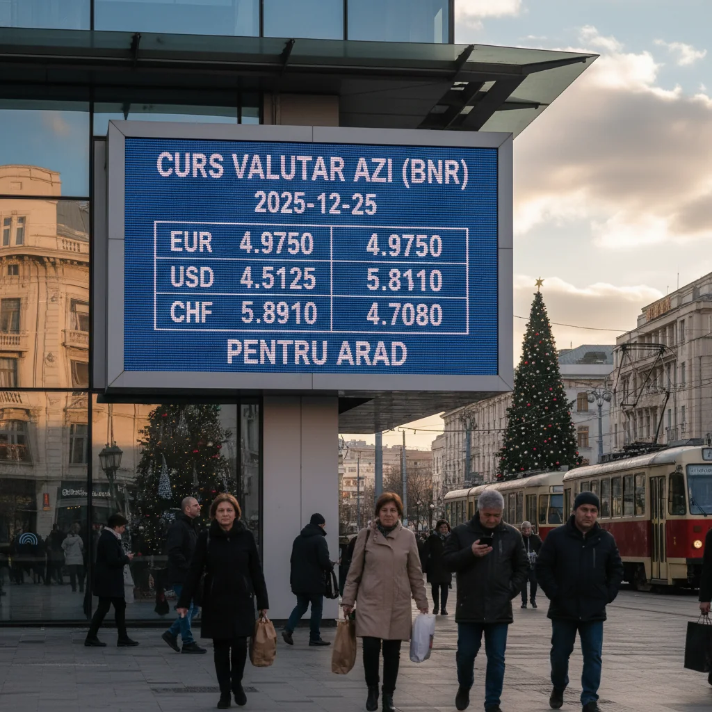 Curs valutar azi (BNR) – 2025-12-25 pentru Arad