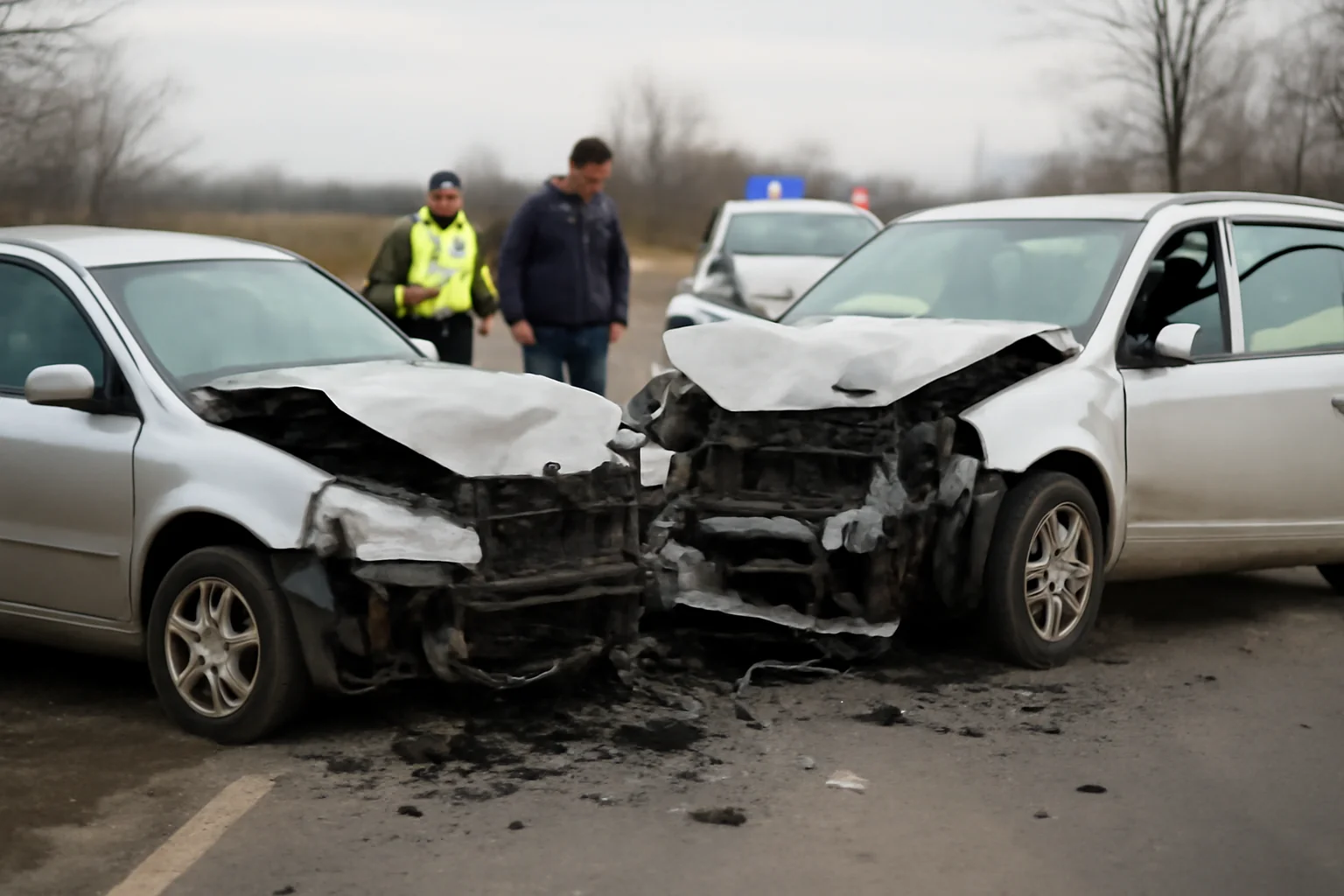 Două autoturisme implicate într-un accident la Pâncota, județul Arad: o tânără de 26 de ani rănită