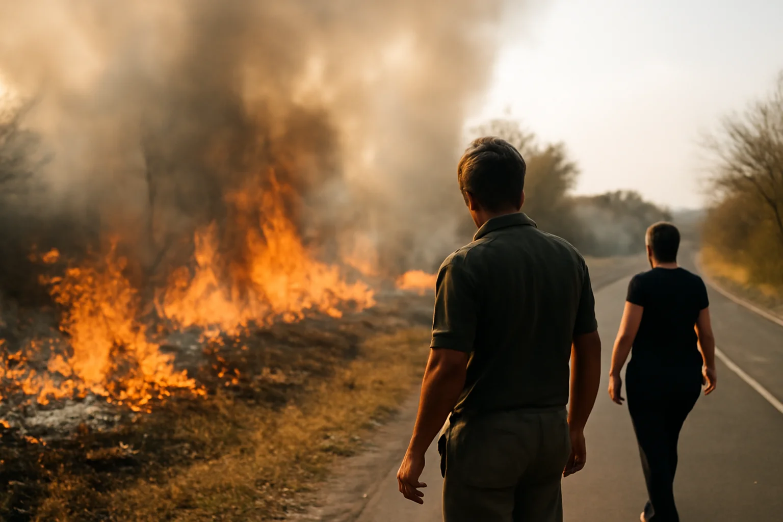 Incendiu de vegetație și deșeuri între Arad și Horia, intervenție a pompierilor pentru limitarea focului