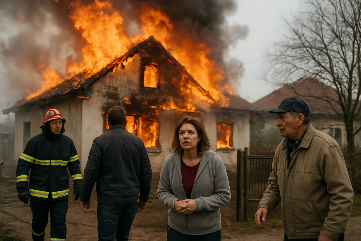 Incendiu devastator la o casă din Curtici din cauza unui scurtcircuit