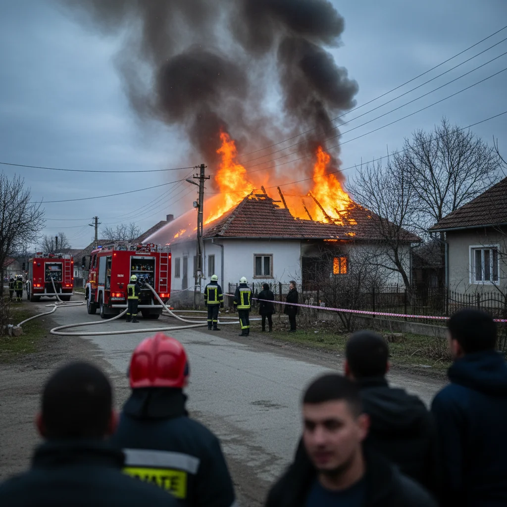Incendiu la o casă din Craiva, județul Arad: intervenție a pompierilor din Ineu