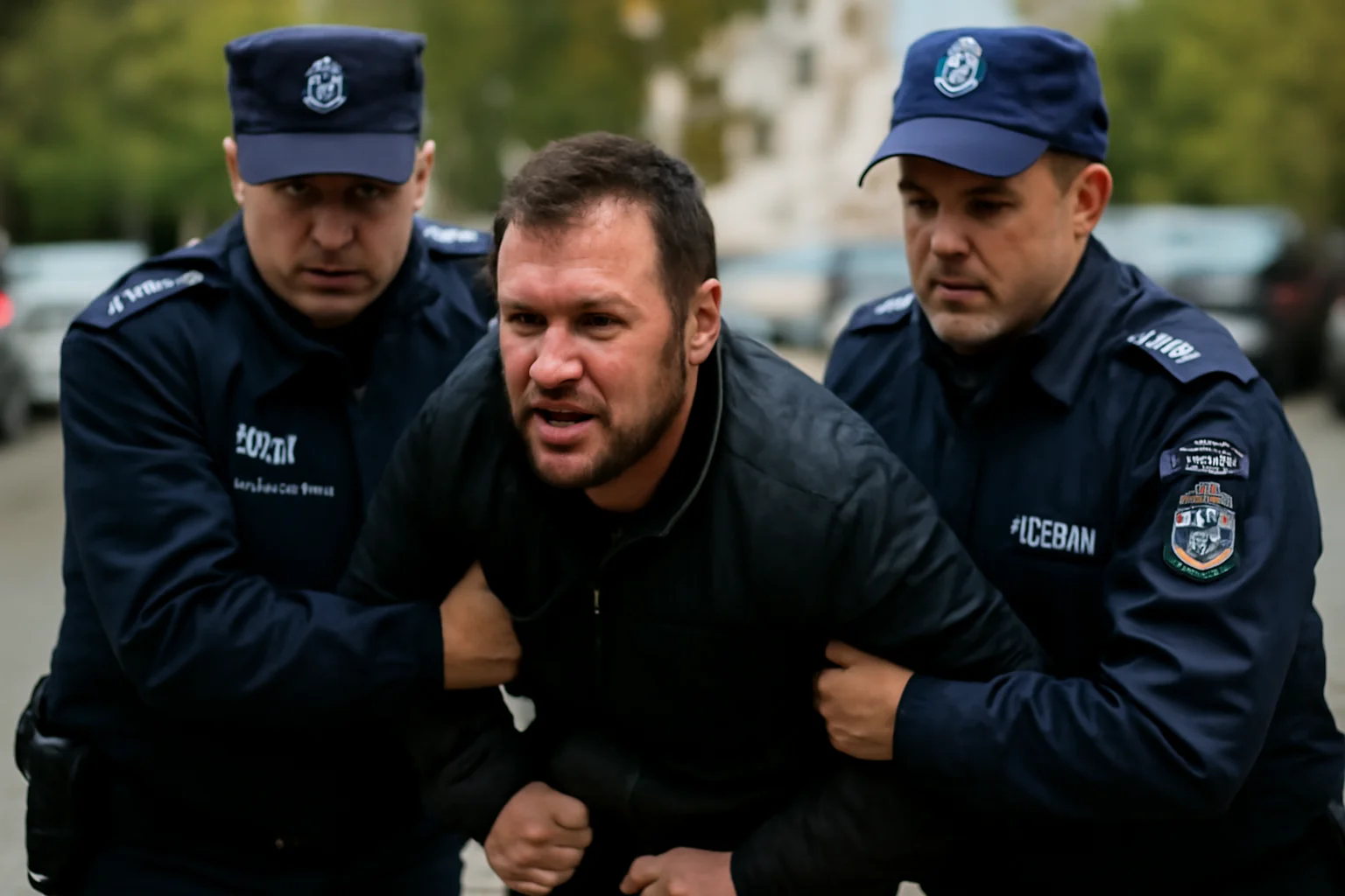 Individ violent, pus la pământ de agenții Poliției Locale și înmânat Poliției Române