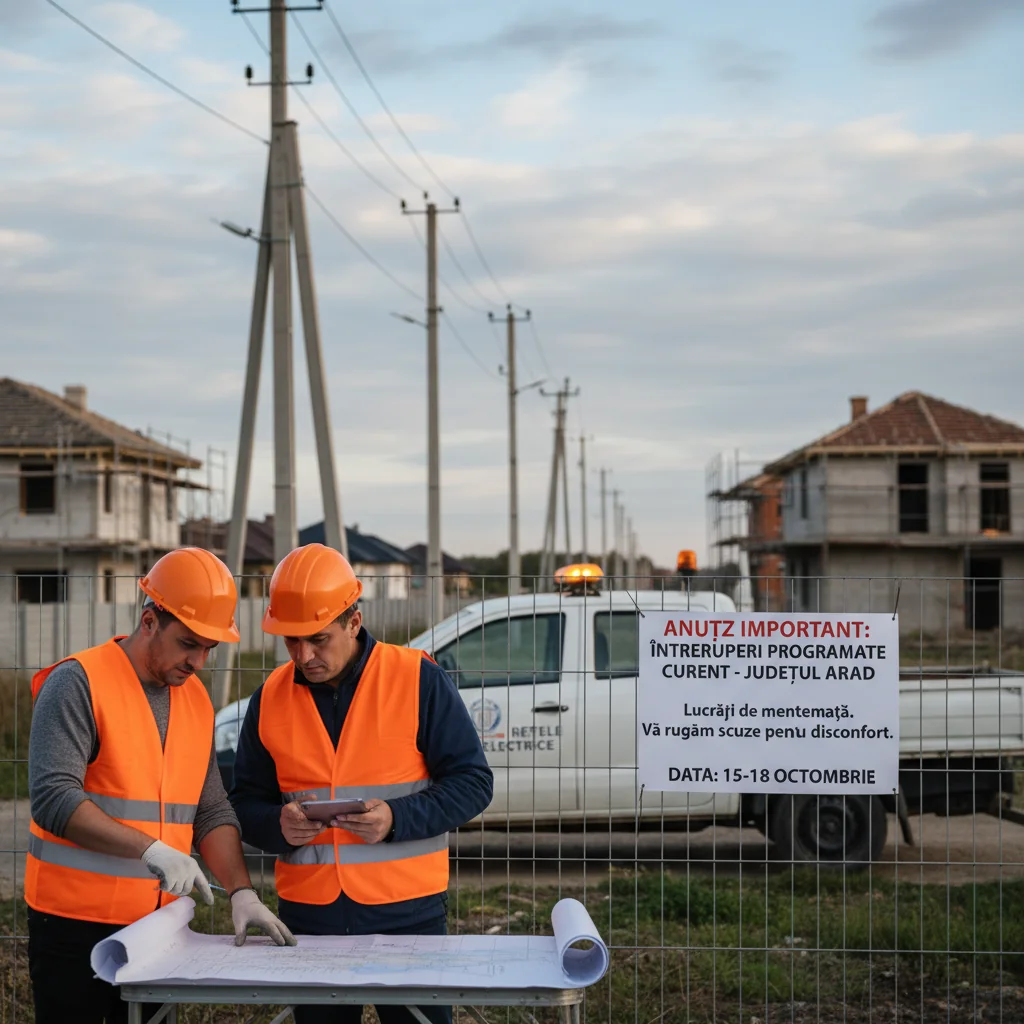 Lucrări la rețea: întreruperi programate de energie electrică anunțate în județul Arad