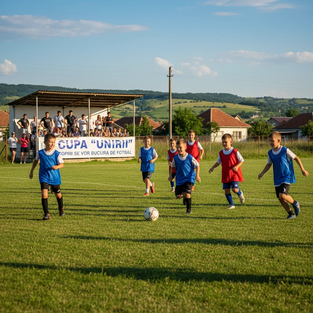 Micuții pasionați de fotbal intră pe teren la Cupa Unirii
