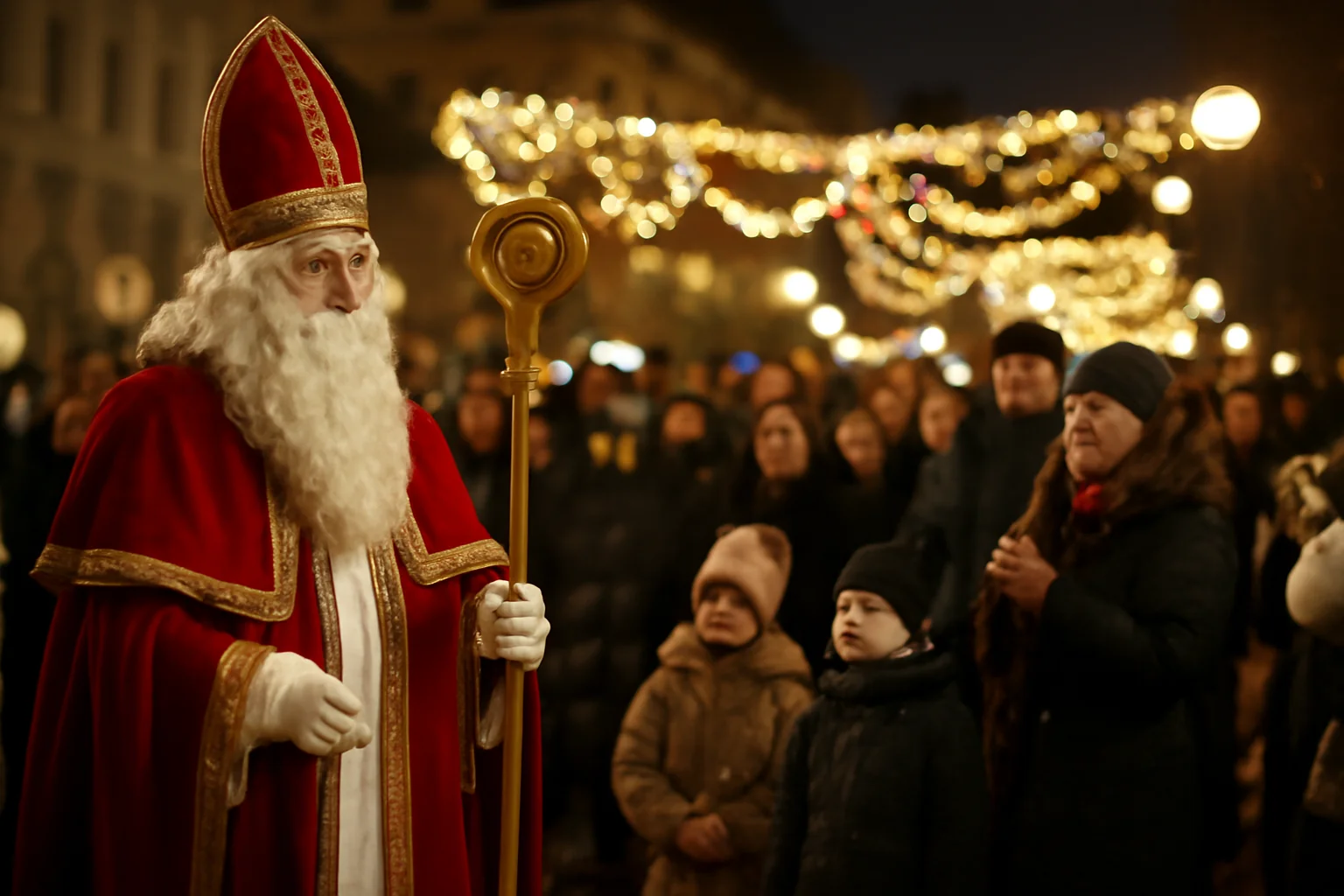 Moș Nicolae inaugurează iluminatul festiv de Crăciun în Arad