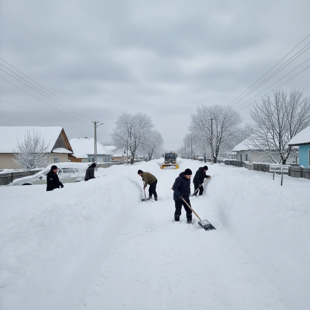 Ninsori abundente în județul Arad pe 8 ianuarie: trafic îngreunat și intervenții de deszăpezire în curs