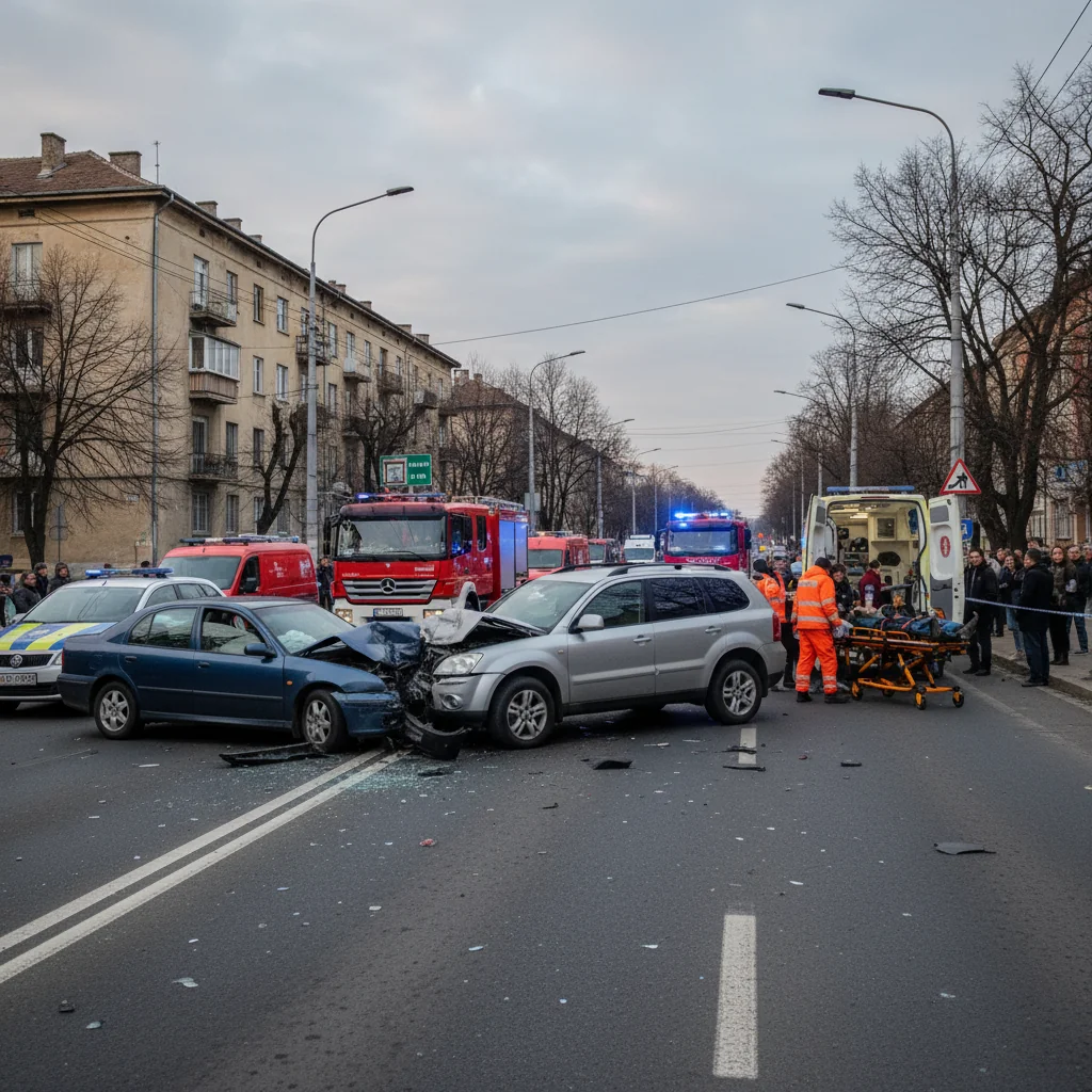 Patru persoane au ajuns la spital după un accident rutier grav în Arad