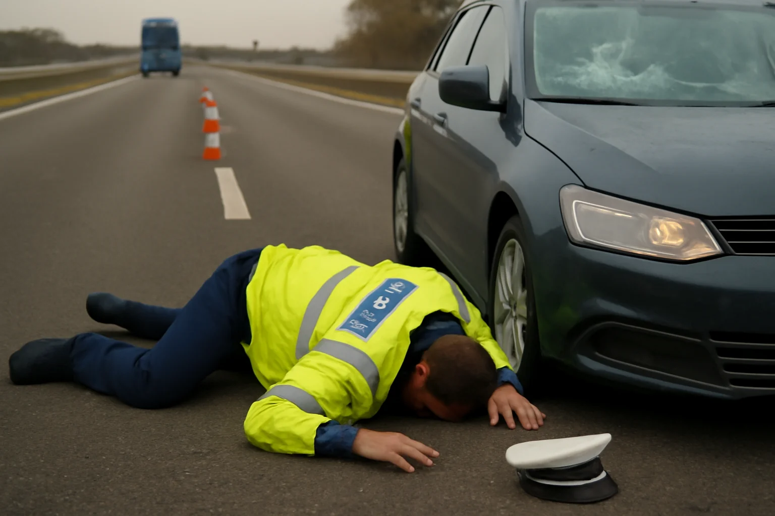 Polițist rutier rănit pe autostrada Arad–Nădlac în timpul unui control de rutină