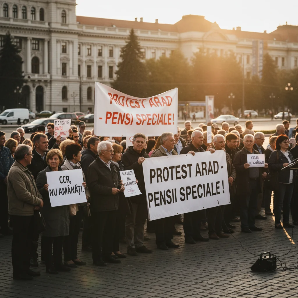 Protest anunțat la Arad față de amânarea deciziei CCR privind pensiile speciale