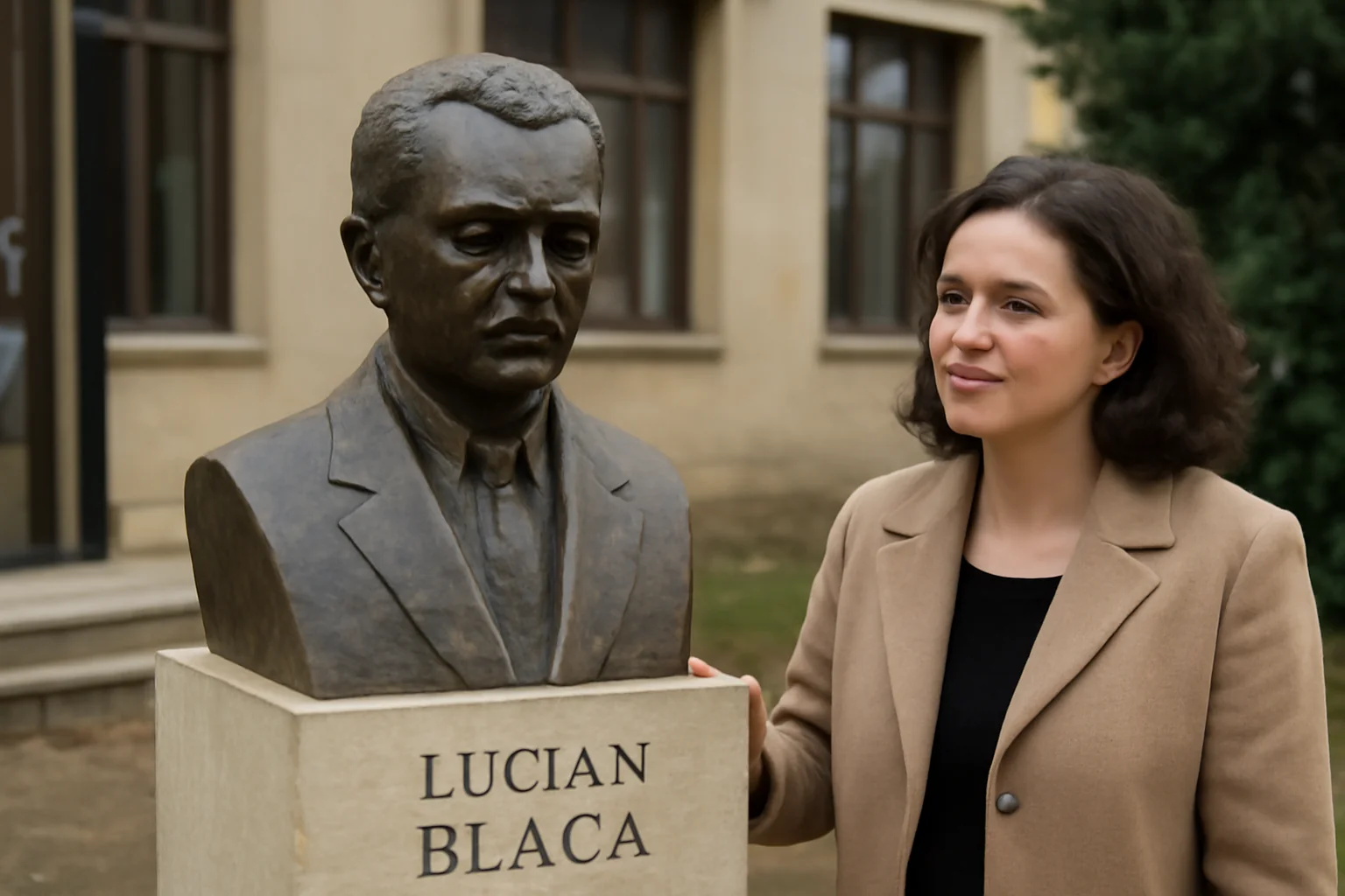 Scriitoarea Lavinia Betea donează Bibliotecii Județene un bust al poetului Lucian Blaga — un gest cultural important