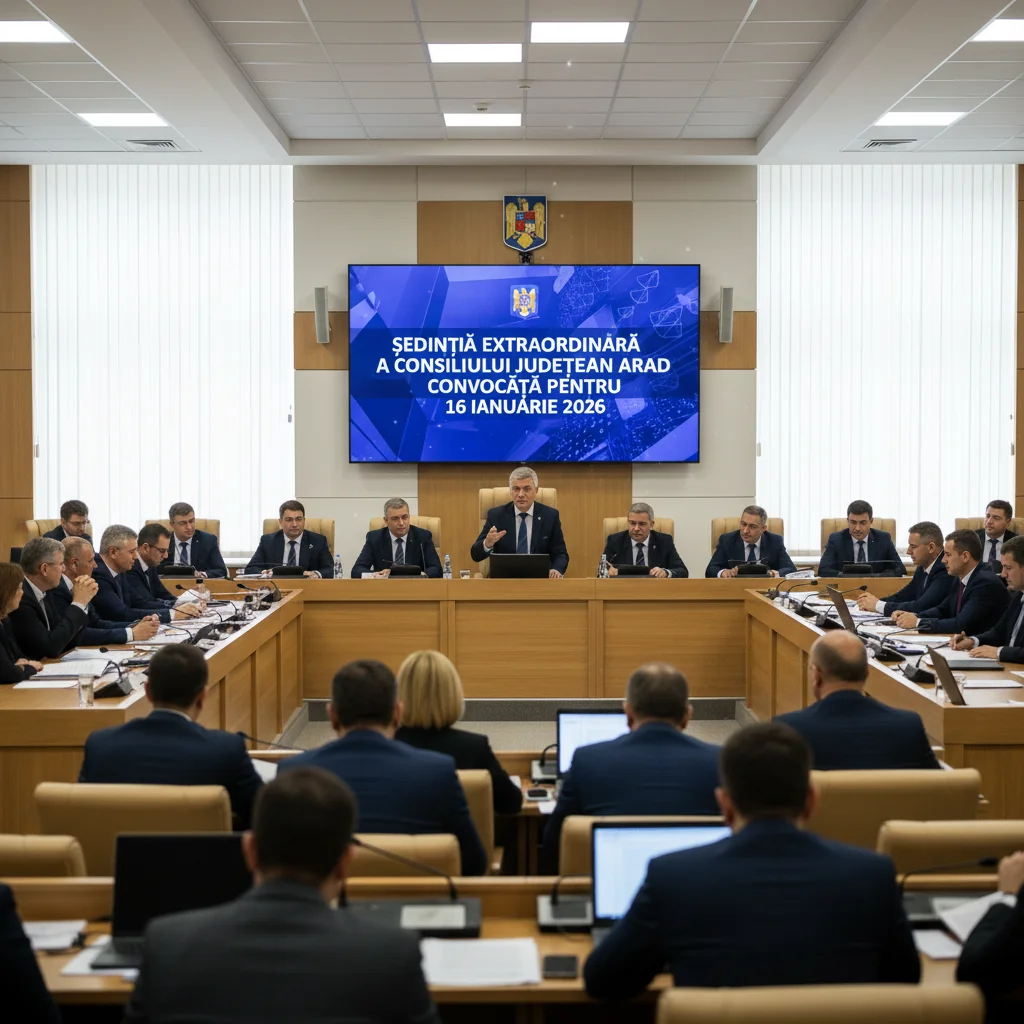 Ședință extraordinară a Consiliului Județean Arad programată pentru 16 ianuarie 2026